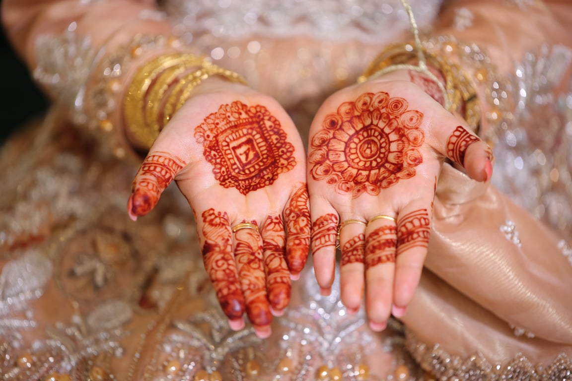 Hands with Mehndi Art